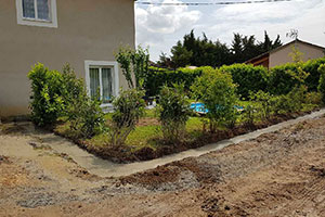 Construction d'un Muret et pose d'une clôture en PVC