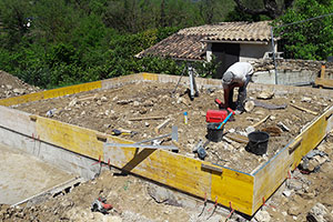 Réalisation d'un radier à Valbonne