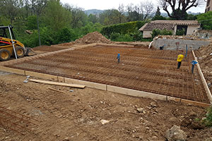 Réalisation d'un radier à Valbonne